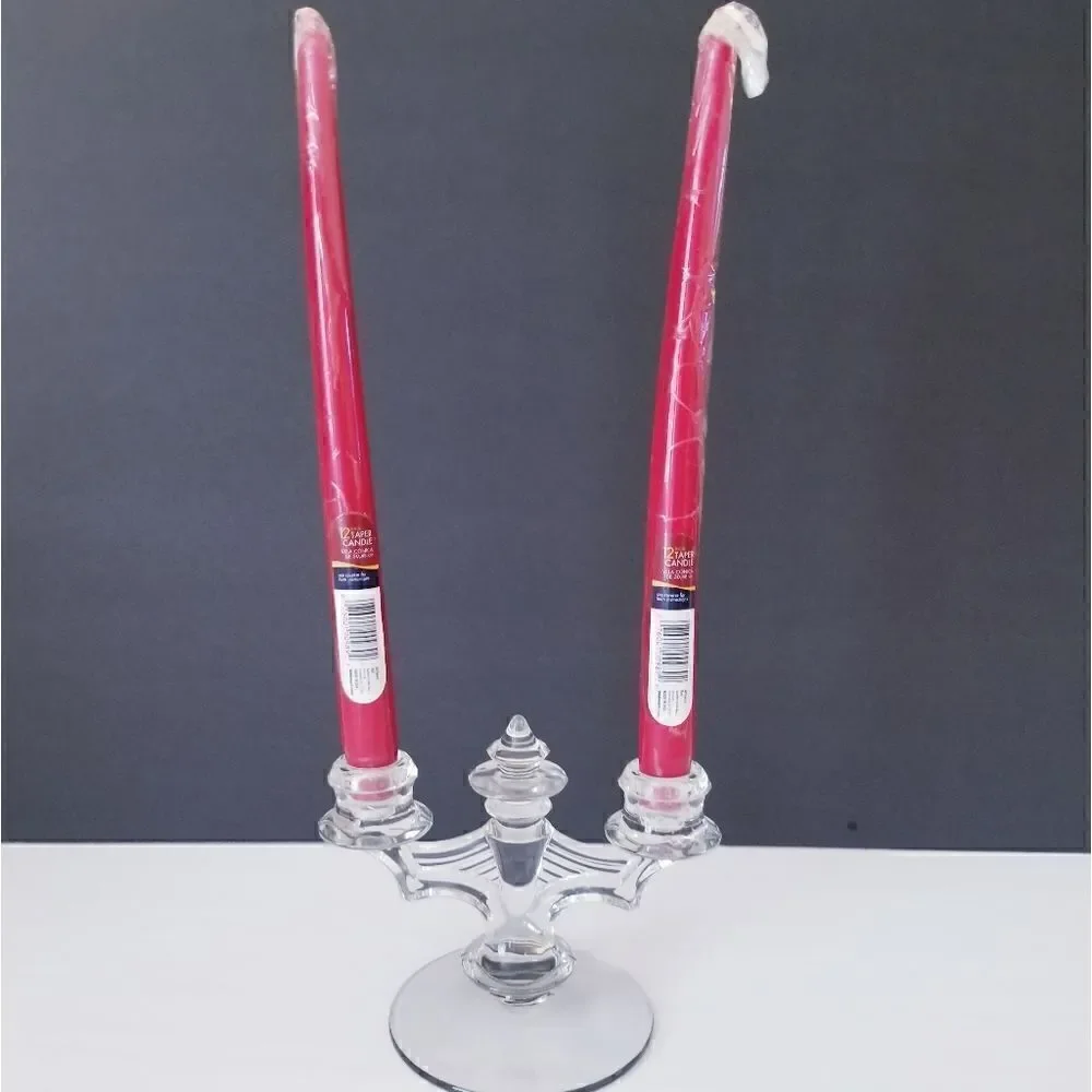 Vintage pressed glass 2 light candelabra
